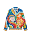 Casablanca Paris Le Pouvoir Des Fleurs Long-sleeve Silk Shirt In Multi