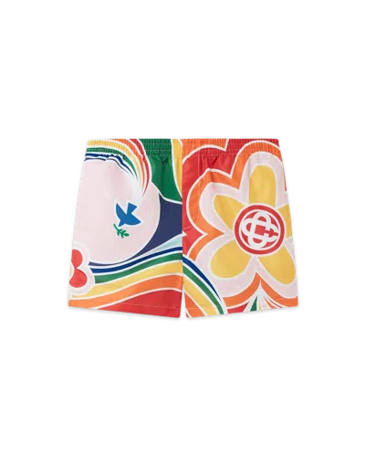 Casablanca Paris Le Pouvoir Des Fleurs Swim Trunks In Multi