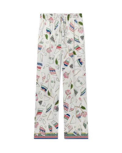 Casablanca Paris Le Vase Brise Silk Trousers In Multi