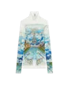 Casablanca Paris Le Vol Ideal Printed Mesh Top In Multi