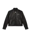 Casablanca Paris Leather Racer Jacket In Black