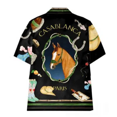 Casablanca Paris L'ecurie Noire Cuban Collar Cady Shirt In Black
