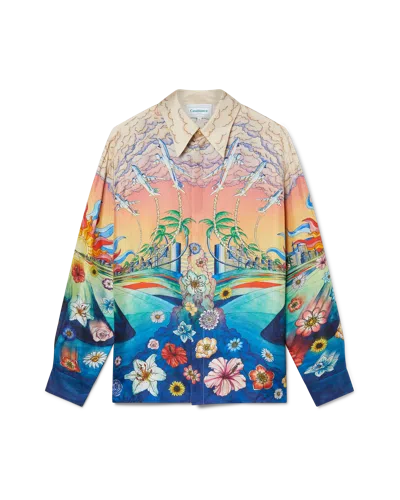 Casablanca Paris L'envol Silk Shirt In Blue