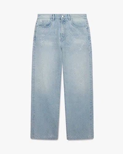 Casablanca Paris Light Wash Hotfix Baggy Jeans In Multi
