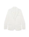 Casablanca Paris Linen Single Breasted Jacket In White