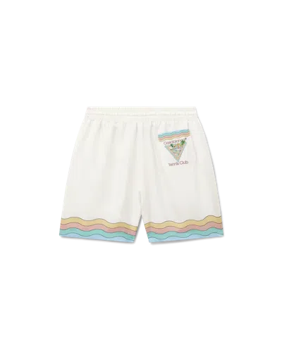 Casablanca Paris Maison De Reve Silk Shorts In White