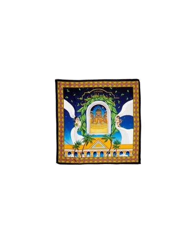 Casablanca Paris Maison D'ete Small Silk Scarf By  In Multi
