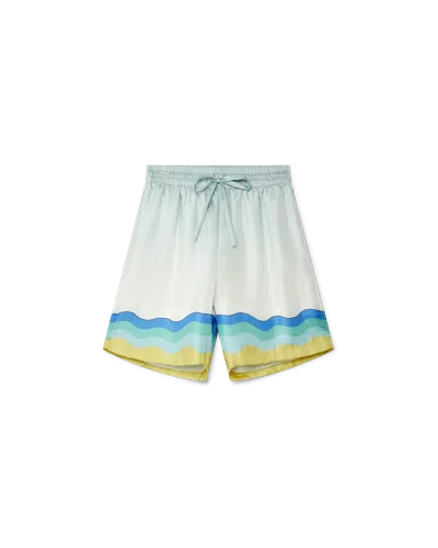 Casablanca Paris Memphis Icon Silk Shorts In White