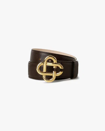 Casablanca Paris Men's Brown & Gold Leather Monogram Cc Belt