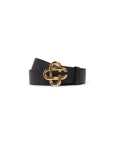 Casablanca Paris Mens Black Gold Cc Logo Buckle Belt In Multi