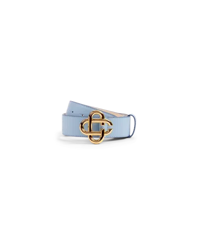 Casablanca Paris Mens Blue Cc Logo Buckle Belt In Multi