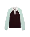 Casablanca Paris Cotton Knit Long Sleeve Polo In White In Green