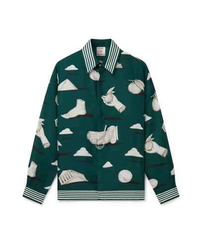 Casablanca Paris Metaphysical Long-sleeve Silk Shirt In Multi