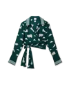 Casablanca Paris Metaphysical Long-sleeve Silk Wrap Shirt In Green