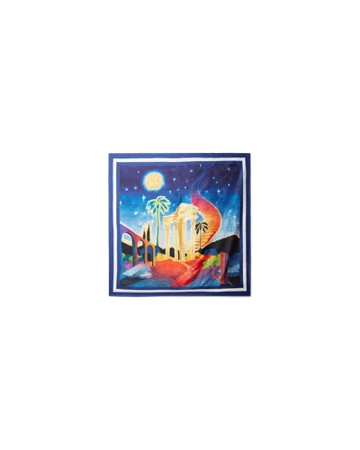 Casablanca Paris Midnight Acropolis Small Silk Scarf By  In Multi