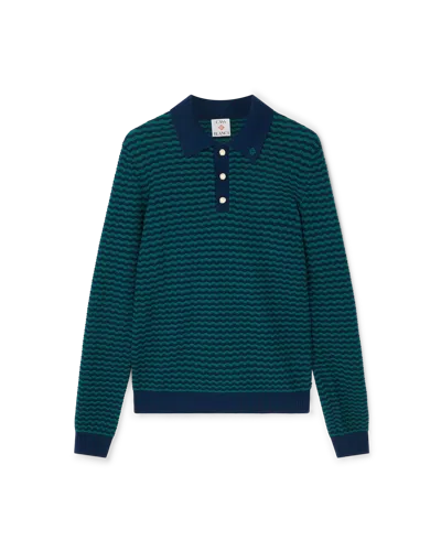 Casablanca Paris Mini Wave Polo Shirt In Multi