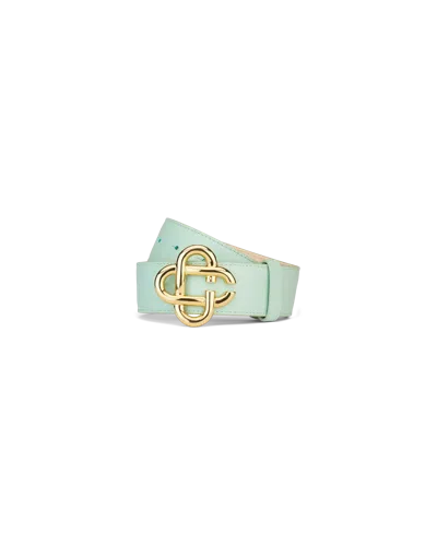 Casablanca Paris Mint Leather Belt (small) In Multi