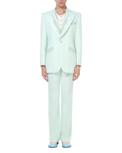 Casablanca Paris Mint Memphis Pinstripe Jacket In Blue