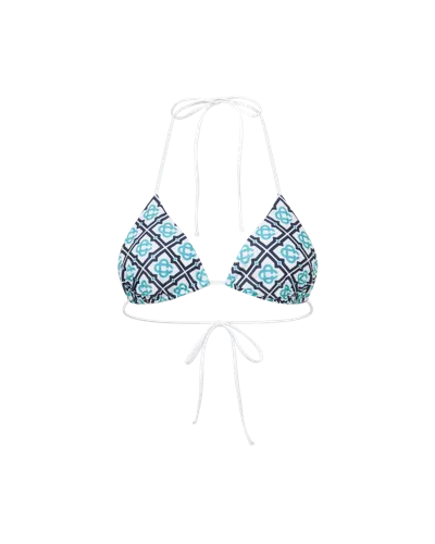 Casablanca Paris Monogram Bikini Top In White