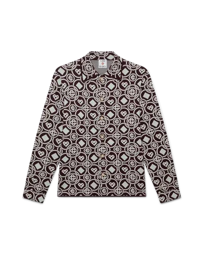 Casablanca Paris Monogram Cotton Knit Shirt In Multi