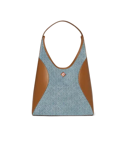 Casablanca Paris Monogram Denim Hobo Bag By  In Multi