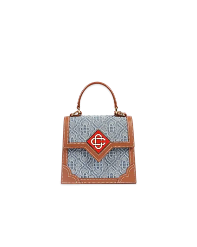 Casablanca Paris Monogram Denim Mini Jeanne Bag By  In Multi
