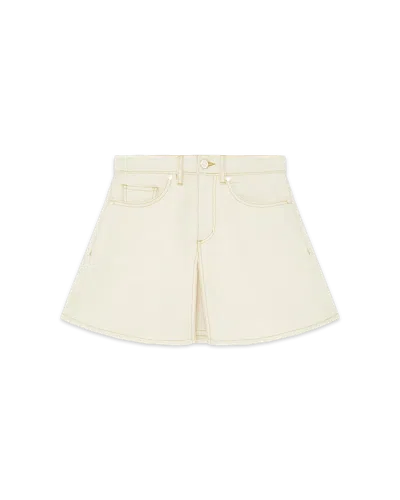 Casablanca Paris Monogram Denim Skirt In White