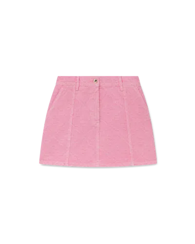 Casablanca Paris Monogram Denim Skirt In Pink