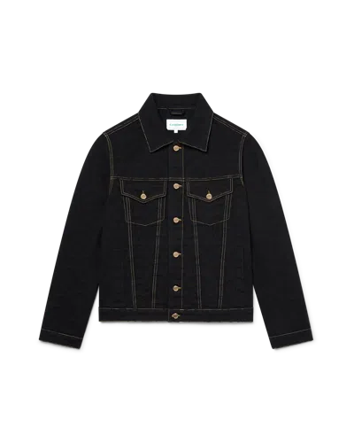 Casablanca Paris Monogram Jacquard Denim Jacket In Black