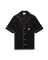 Casablanca Paris Monogram Jacquard Short-sleeve Towelling Shirt In Black