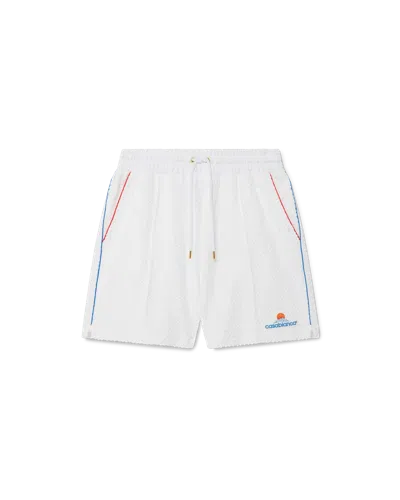 Casablanca Paris Monogram Jacquard Towelling Shorts In White