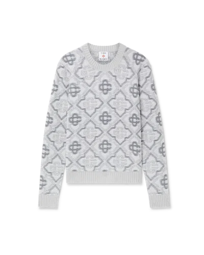 Casablanca Paris Monogram Knit Jumper In Gray