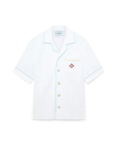 Casablanca Paris Monogram Short-sleeve Towelling Shirt In White