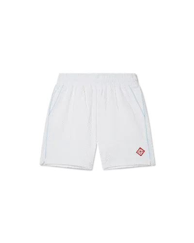Casablanca Paris Monogram Terry Shorts In Light Blue In White