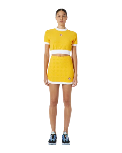 Casablanca Paris Monogram Terry Skirt In Yellow
