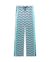 Casablanca Paris Monogram Wave Silk Trousers In Blue