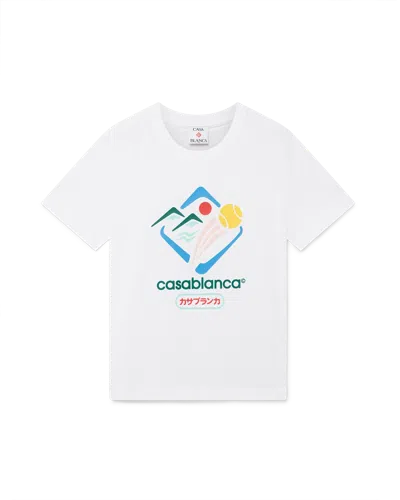 Casablanca Paris Montagne Sportif Cropped Short-sleeve T-shirt In Multi