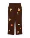 Casablanca Paris Motif Crochet Trousers In Brown In Brown