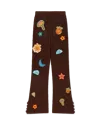 Casablanca Paris Motif Crochet Trousers In Brown