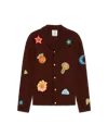 Casablanca Paris Motif Long-sleeve Crochet Shirt In Brown