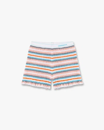 Casablanca Paris Multicolour Striped Shirred Shorts