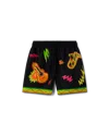 Casablanca Paris Music For The People Silk Shorts In Black