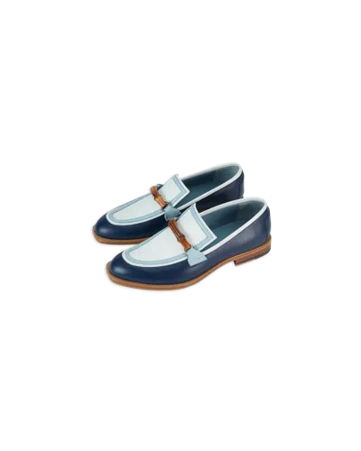 Casablanca Paris Navy & White Leather Loafer
