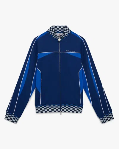Casablanca Paris Navy Cyber Tricot Track Jacket In Blue