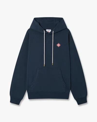 Casablanca Paris Navy Diamond Logo Hooded Sweatshirt In Blue