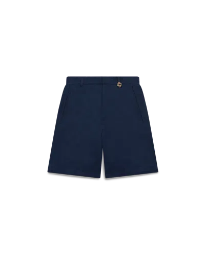 Casablanca Paris Navy Monogram Shorts In Blue