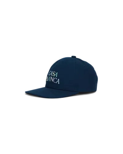 Casablanca Paris Navy Twill Stacked Logo Cap By  In Multi