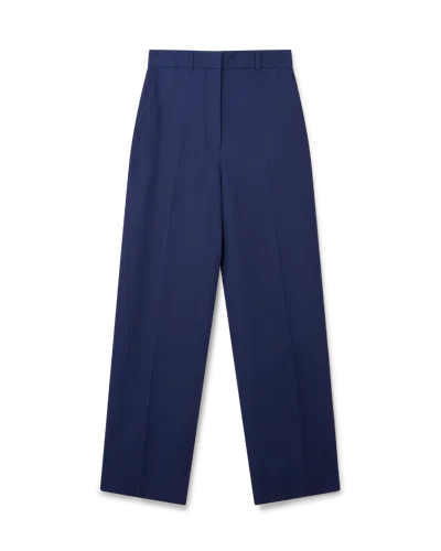 Casablanca Paris Navy Wide Leg Trousers In Blue