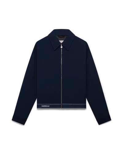 Casablanca Paris Navy Wool Sports Jacket In Blue