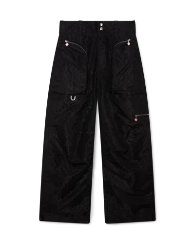 Casablanca Paris Nylon Jacquard Cargo Trousers In Black